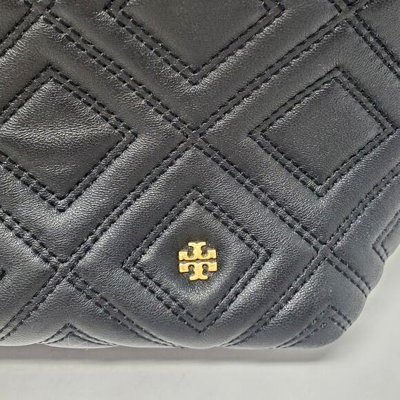 Tory Burch Fleming Triple Compartment Chain-Link Leather Tote Bag Quilted Black - Picture 14 of 14